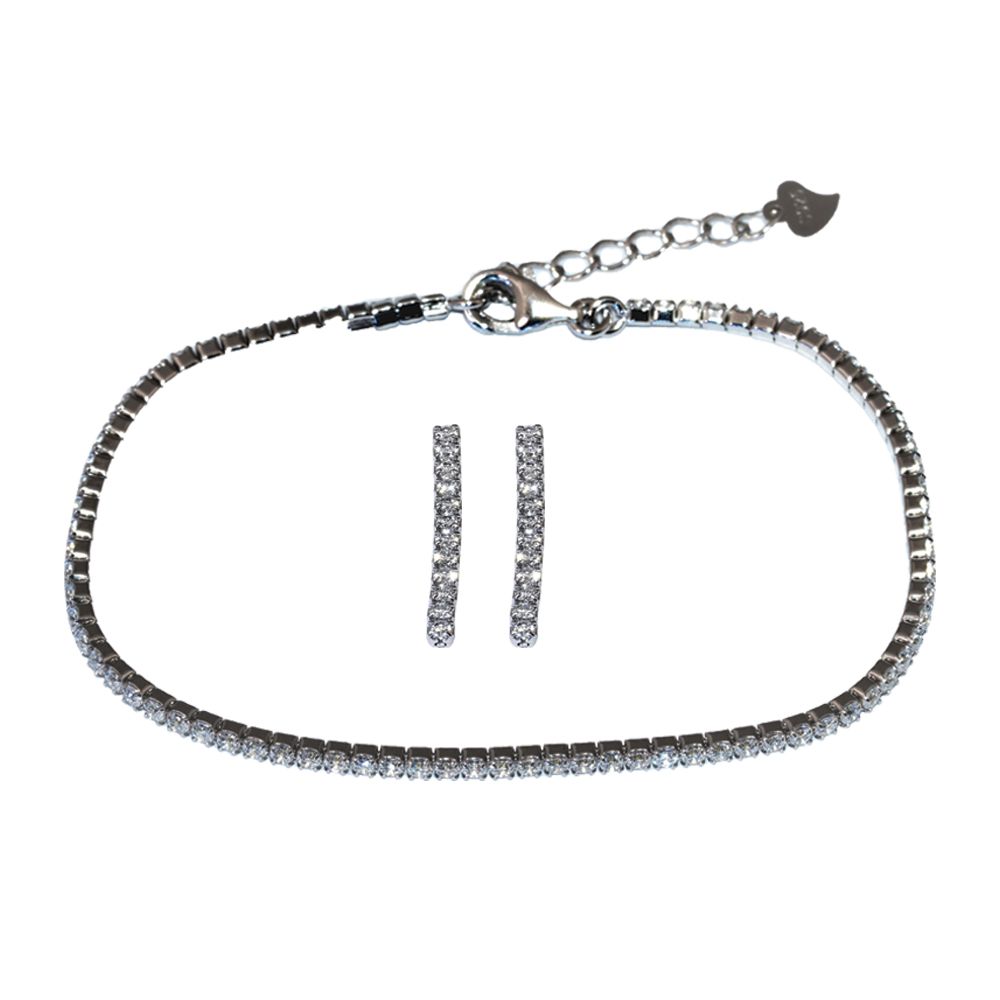 Tennis Bracelet and Tennis Drop Earring Set Buy Online in South
