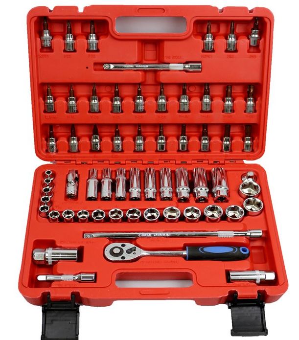 61 Piece Socket and Wrench Set 3/8