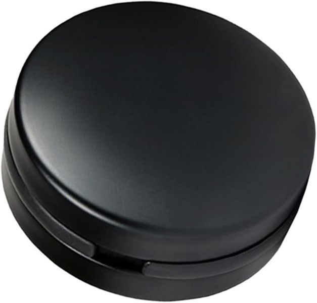 Shockproof Portable Metal Earphone Storage Case Black Round Box