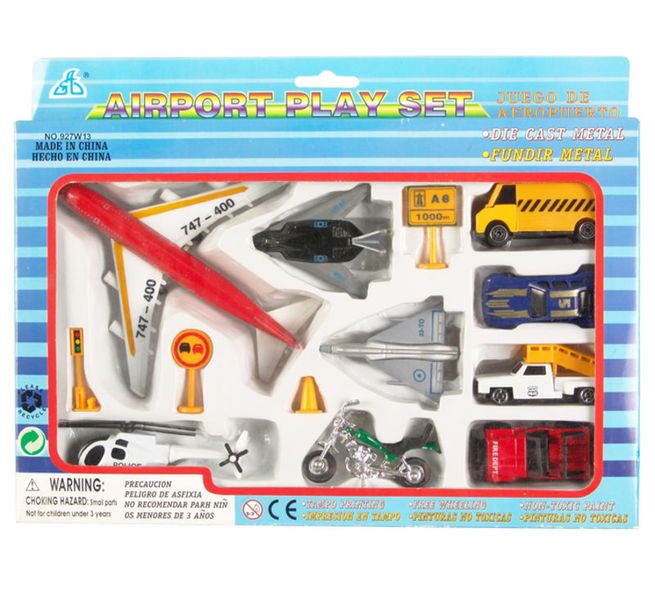 Bulk Pack x 2 Metal Die Cast Set Airport Transportation