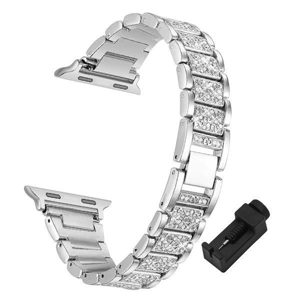 Luxury Rhinestone Band with Link Remover - Silver