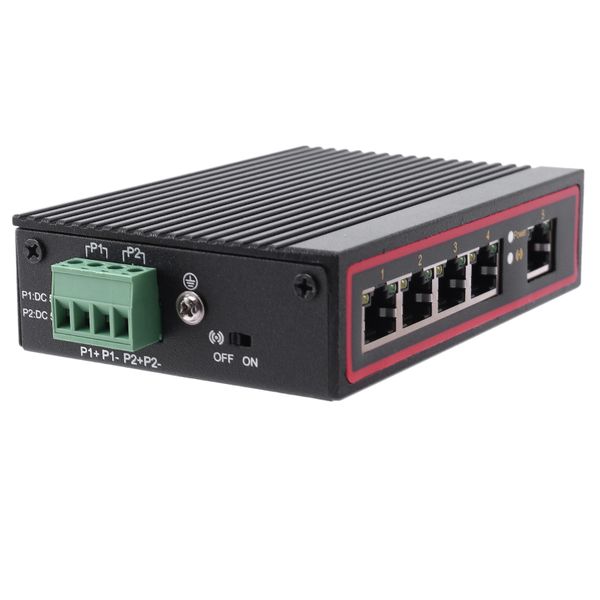 5-Port RJ45 10/100M Ethernet Desktop Switch Hubs Laptop DIN Rail Type