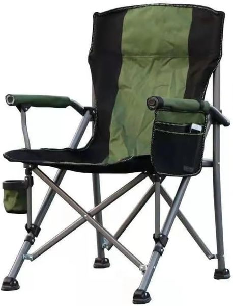 Heavy Duty Camping Arm Chair with Cup Holder - Portable &amp; Foldable