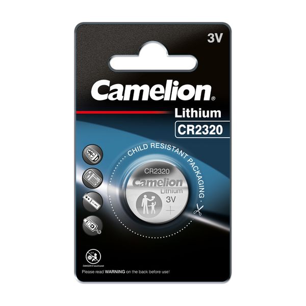 CAMELION CR2320-BP1 Lithium Coin Battery 3V 130mA 23x2.0mm