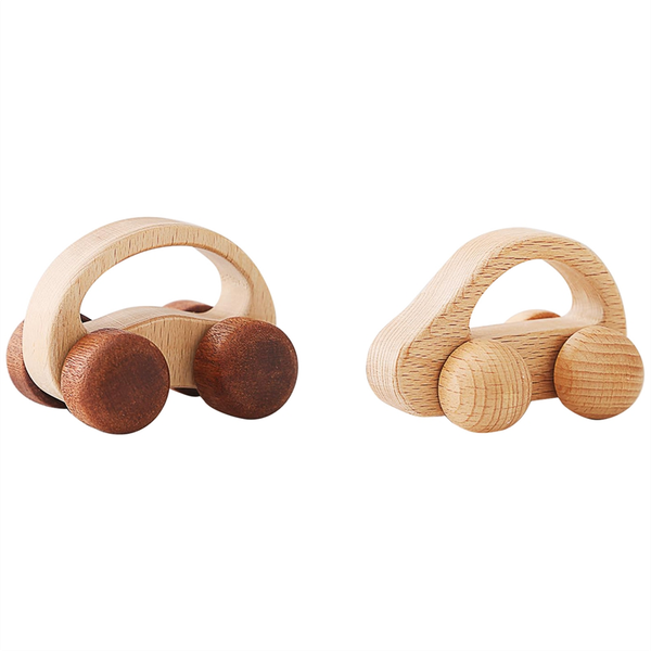 Wooden Baby Car Toys Wood Push Car for Toddler Baby Grip Toy Car