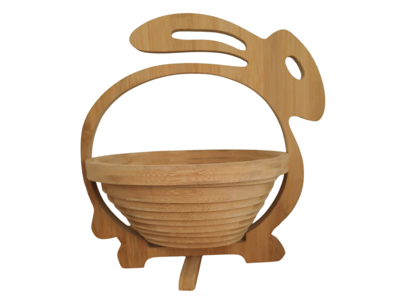 Hand-made Bamboo Basket/Pot Holder - Rabbit