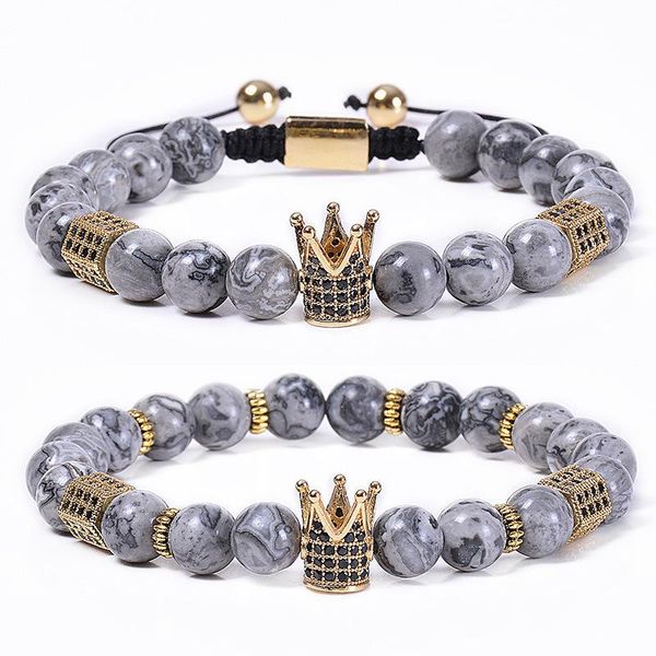 Argent Craft Grey Jasper Royal Wrap Bracelet Set