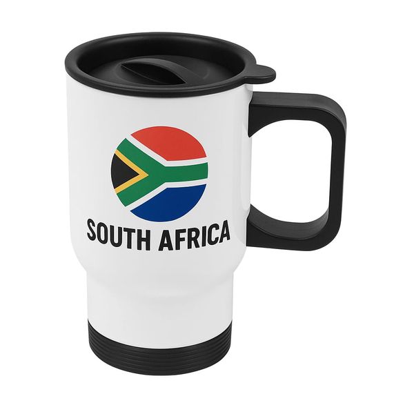 South Africa Flag Insulated Travel Coffee Mug - Show Your Pride On The Go