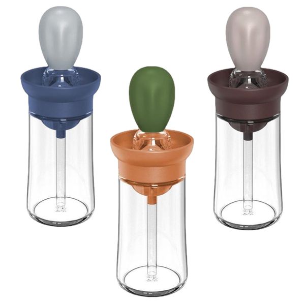 Kitchen 2 in 1 Oil Brush And Spray Dispenser Bottle Set Of 3 (180ml)