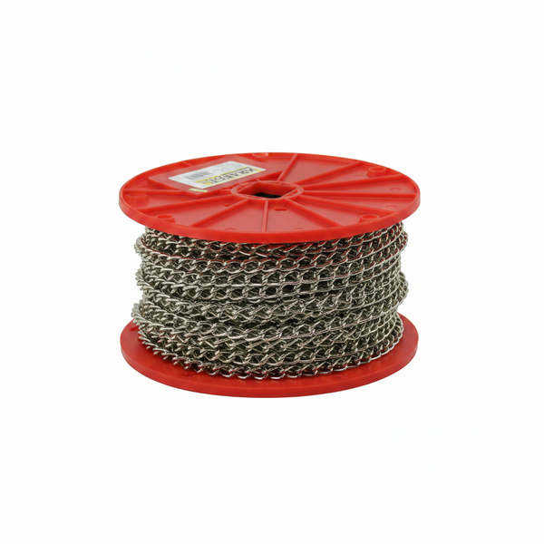 KRAFFT Nickel-Plated Twist Link Chain 3.4mm x 30m - Durable &amp; Versatile