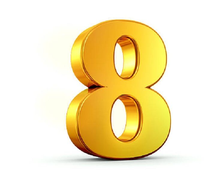 8 House Number Gold Shinning