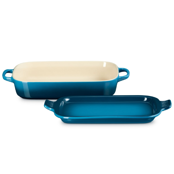 Stoneware Rectangular Dish with Platter Lid 31cm