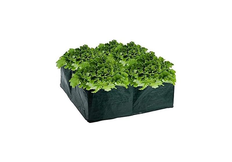 Garden 4 Divided Grids Square Planting Container Grow Bags For Flowers 60cm