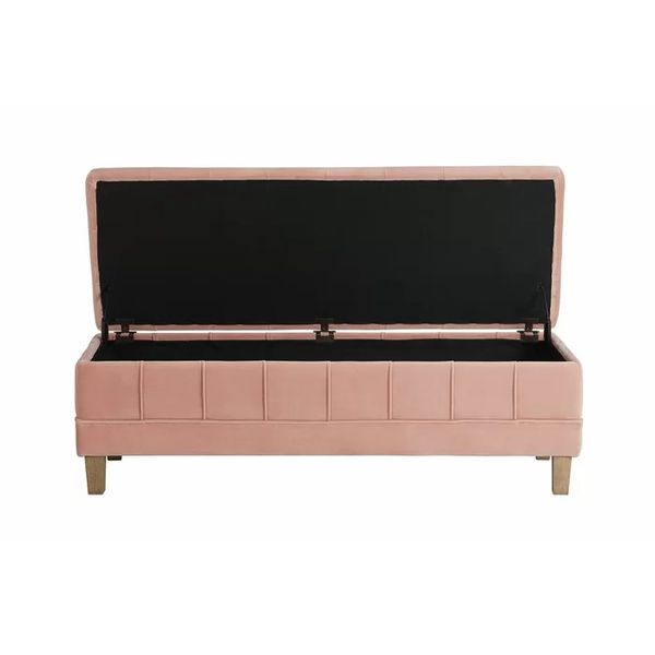 Gloria Upholstered Storage Ottoman In Pink Velve image