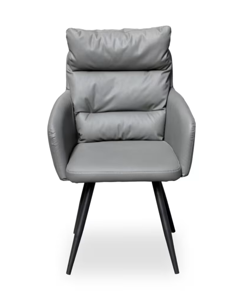 Grey Elara Leather Modern Armchair image