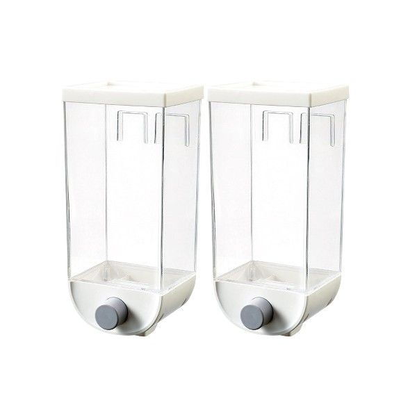 2 Pack of Wall-Mounted Storage Jars - 1500ml - Transparent