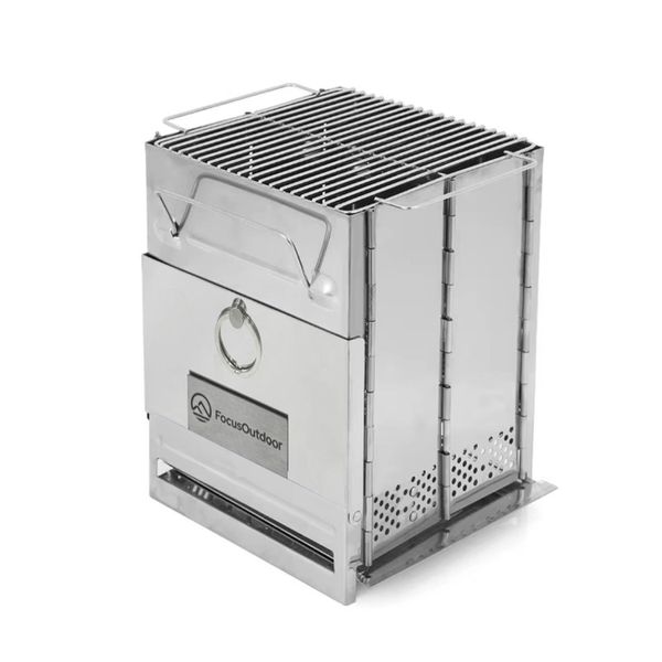 FocusOutdoor Medium Stainless Steel Portable Folding Camping Stove