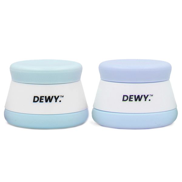 Dewy - Mini Travel Cream Jars / Leakproof Toiletry Containers (2x20ml Blue)