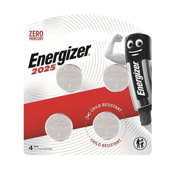 Energizer - Cr2025 3V Lithium Coin Battery 4 Pack (Moq12) - 5 Pack