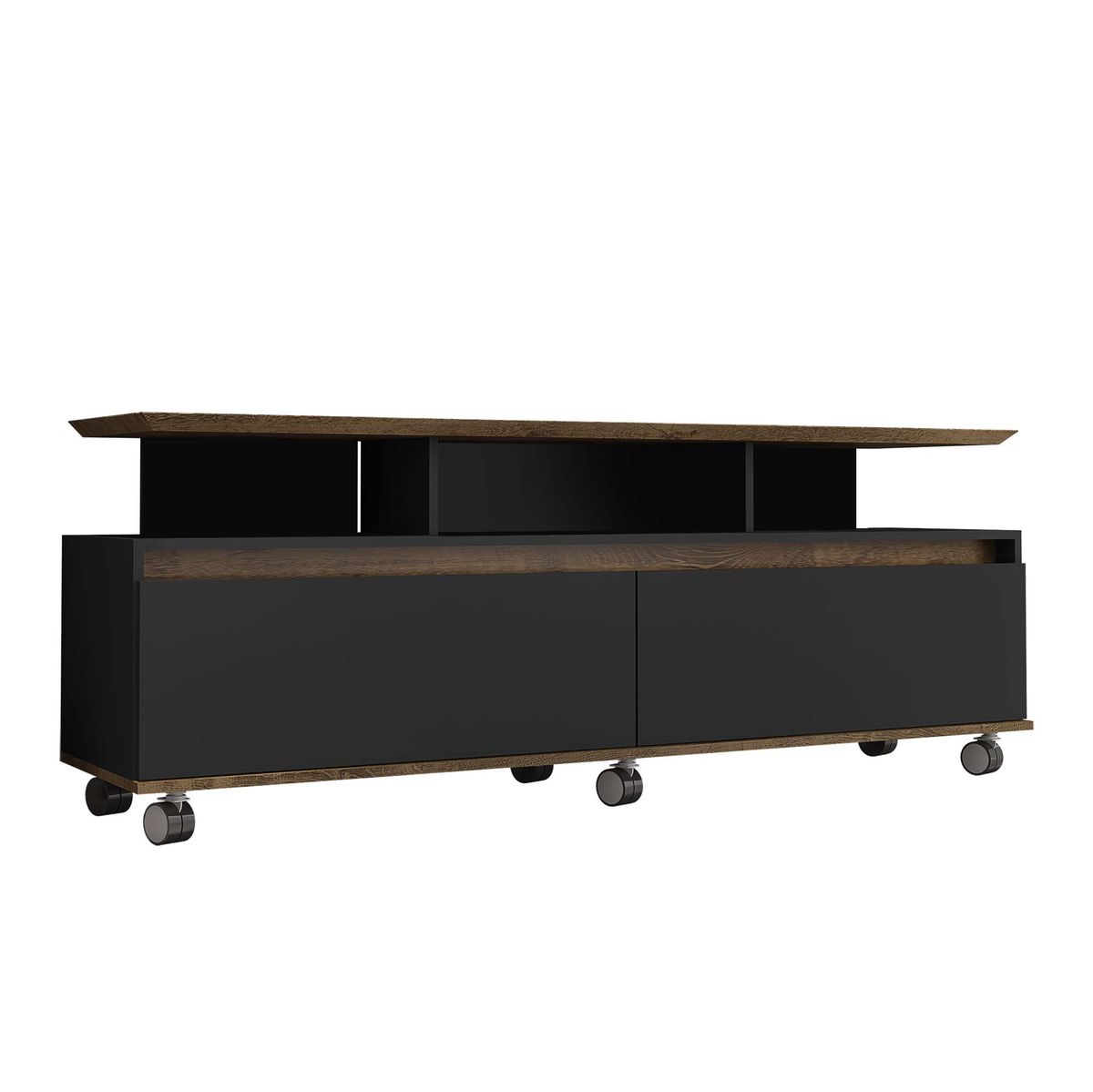 Linx Rack Texas Entertainment TV Stand Black & Brown Buy Online in