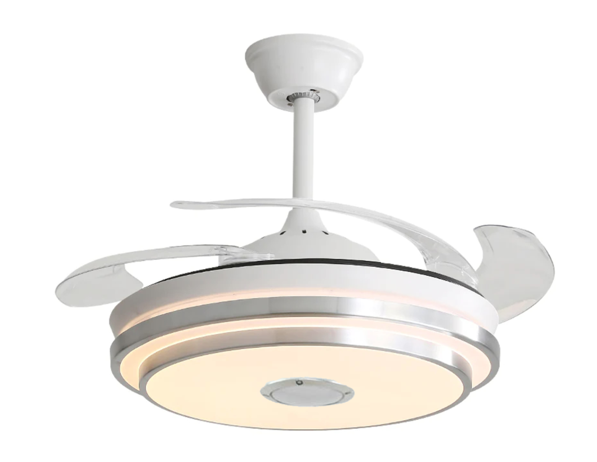 Compact Retractable Bluetooth Blade Ceiling Fan With Remote