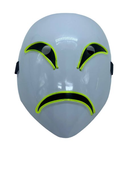 Neon Green Sad Light Up Mask image