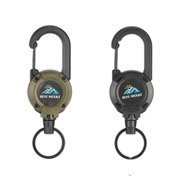 2 Pack Outdoor Retractable Rope Buckle, Key Ring Heavy Duty Pull Reel