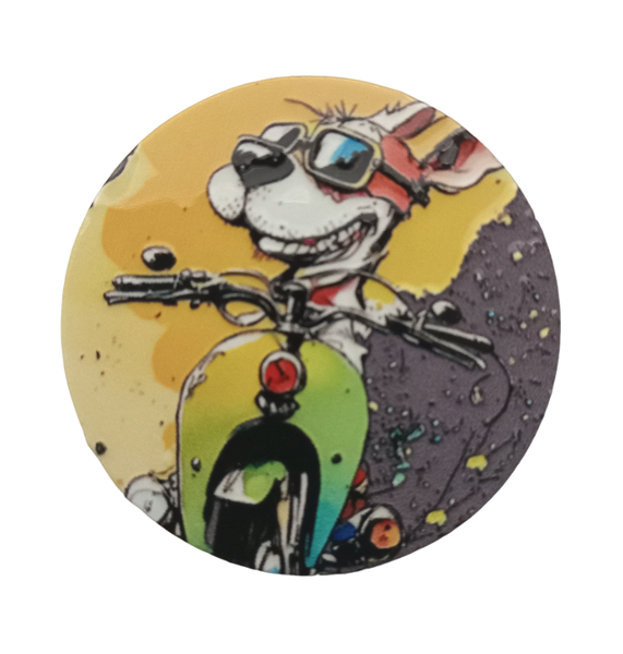 Popsocket Phone Grip Stick On - Cartoon dog on scooter