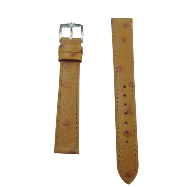 Honey Ostrich Grain Watch Strap - 16mm