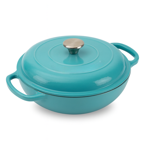 Enamel Casserole Pot - Shallow, for Soup &amp; Seafood
