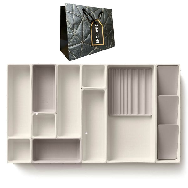 Large Multi Compartment Makeup Drawer Organiser Set &amp; Luxury Simpsons Bag
