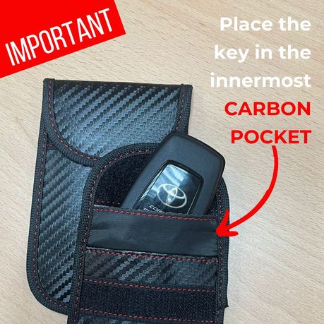Faraday Pouch for Car Keys, Car Key Signal Blocker, 3 Pack Black Faraday Bag,  RFID Key Pouch, Keyless Signal Blocking Key Case, Anti-Theft Remote Entry  Smart Fobs Protection (Carbon Fiber) 