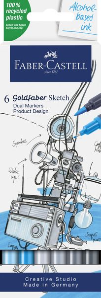 Goldfaber Alcohol Double Tip Sketch Marker, 6ct set, Product design