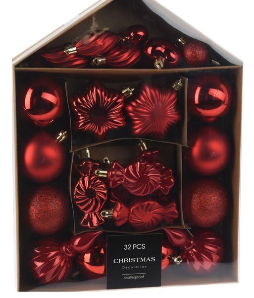 Christmas Balls Assortment Set Of 32 Pcs