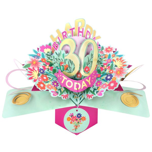 Happy 30th Birthday 3D Pop Up Card - Female
