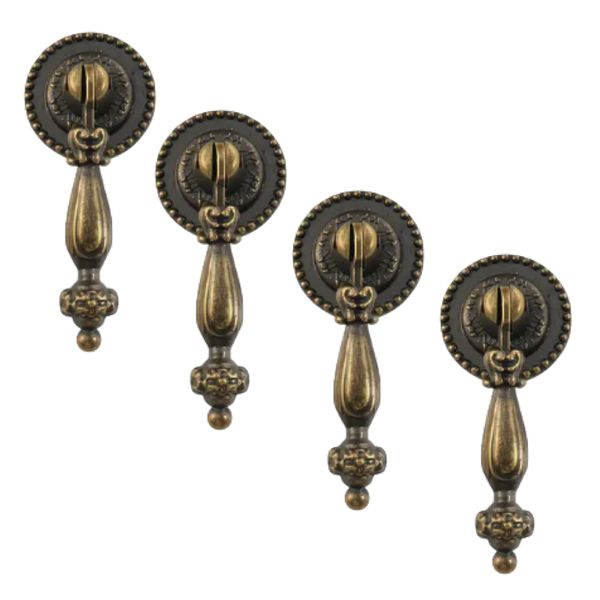 Tool DIY Vintage Antique Metal Pull Drawer Handles Set of 4 - 6.6cm