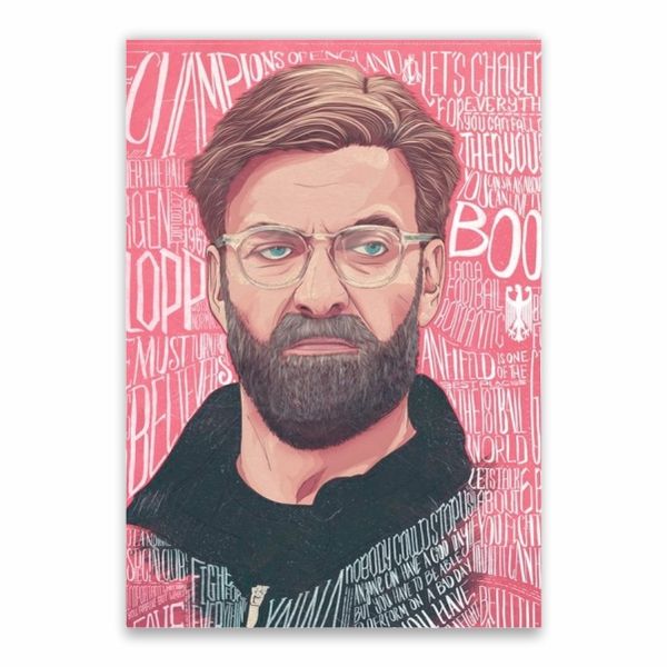 Jurgen Klopp Cartoon Quotes Poster - A1