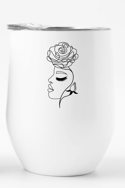 Stainless Steel Double Wall Tumbler: "Rosegirl