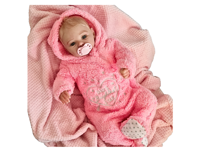 Reborn Baby Doll Hand Painted Blond Rooted Hair
