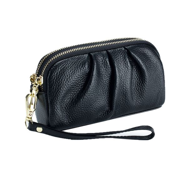 Fashion Leather Clutch Wallet Double Zipper Card Holder Money Purse