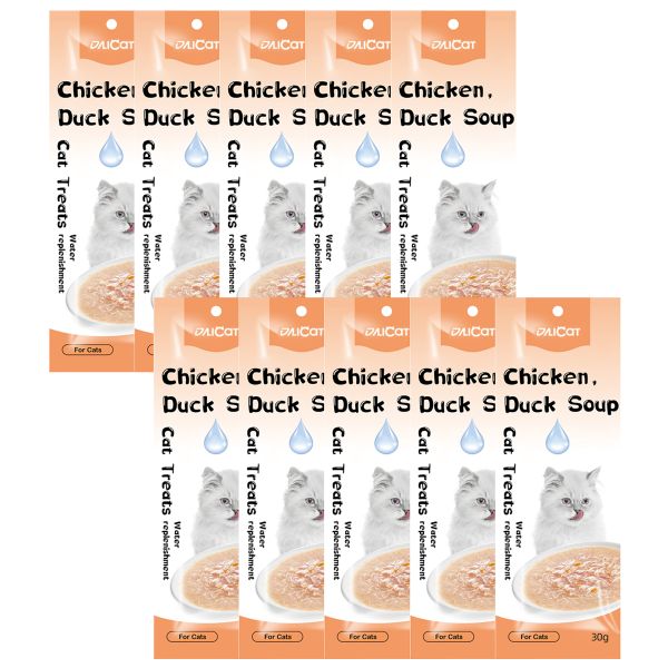 DaliCat Cat Hydration Soup Packs 10 × 30 g - Chicken &amp; Duck Flavour
