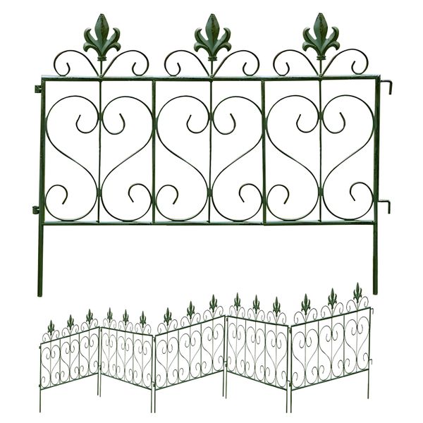 5Pcs Garden Fence Flower Bed Edging, Puppy Playpen Yard Patio Outdoor Decor