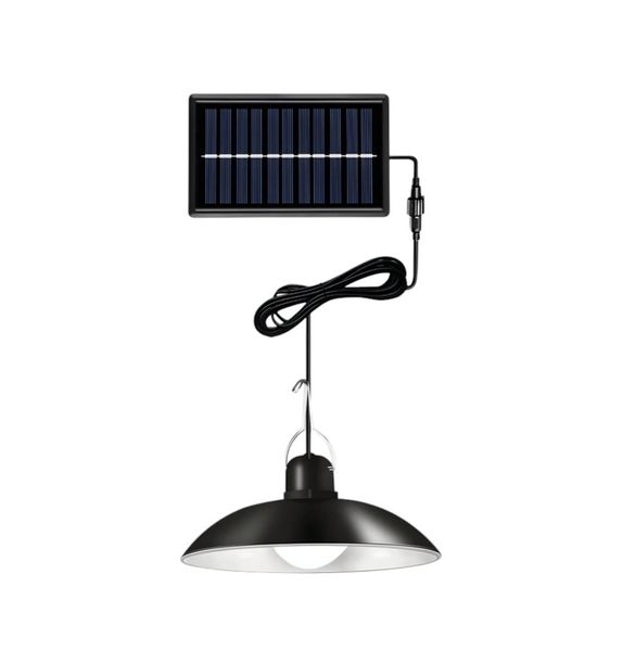 Solar Induction Chandelier Split LED Light with Extension Cord - Black