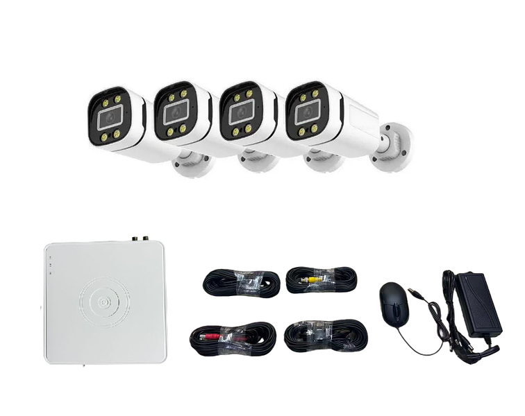 3MP 4K HD CCTV Full-color Night Vision 4 Cameras