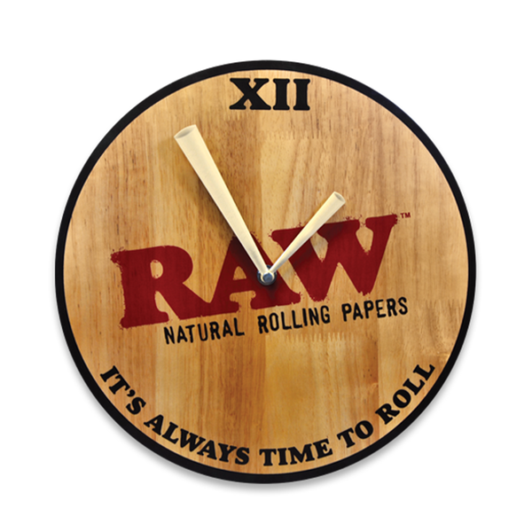 RAW 30cm Wooden Wall Clock Authentic RAW Branded Clock