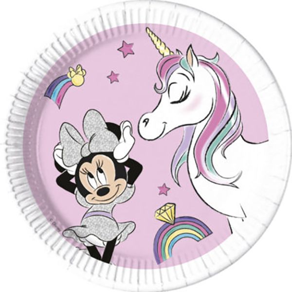 Eco Minnie Unicorn Dr Ind Compost Plates 23Cm