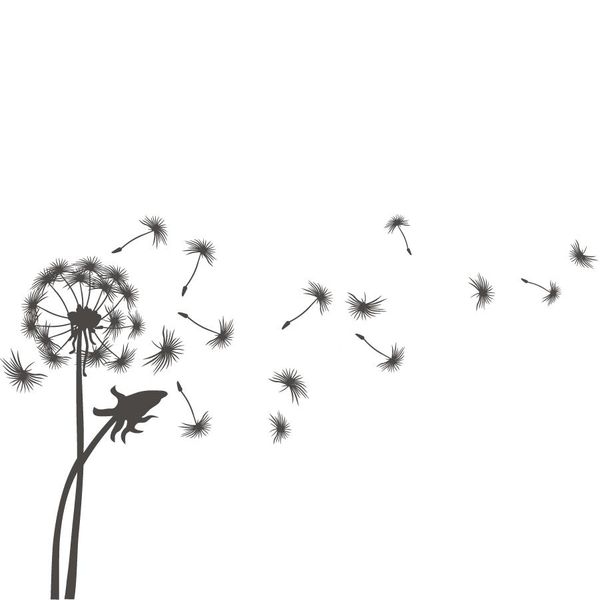 Fantastick - Giant Dandelion Vinyl wall Sticker - Charcoal