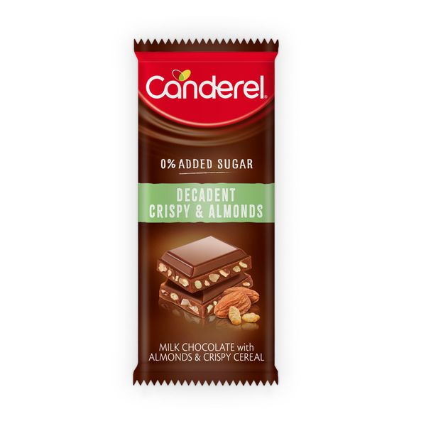 Canderel Chocolate Slab - Decadent Crispy &amp; Almond - 100g