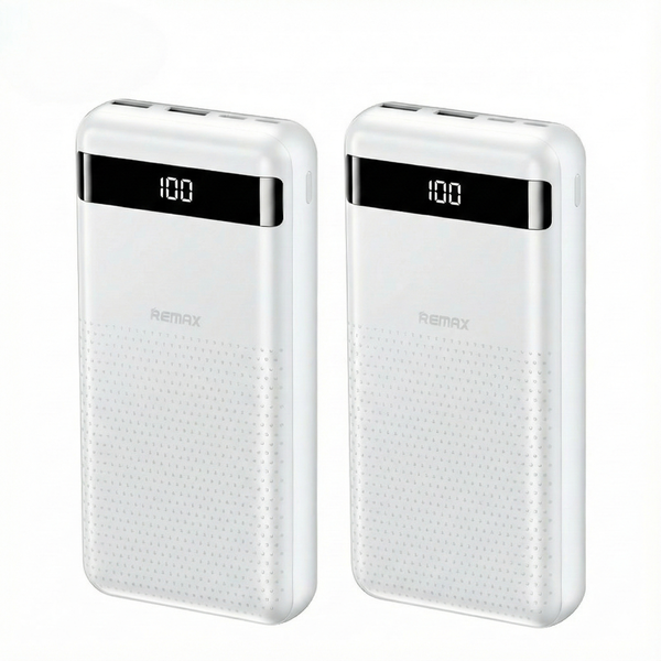 REMAX 2-Pack 20000mAh Power Bank Dual 2.4A USB Portable Charger LED Display