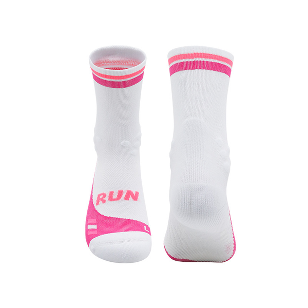 White Athletic Socks, Shock-Absorbing Breathable Cycling&amp;Running Socks for